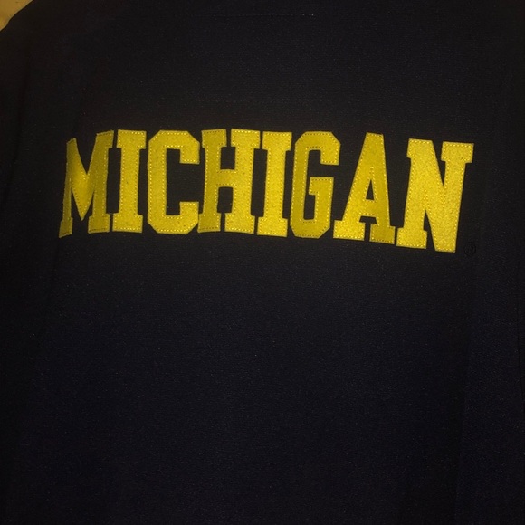 MITCHELL&NESS MICHIGAN WOLVERINES TRACK JACKET GO MICHIGAN BLUE & YELLOW 3XL - Picture 4 of 11